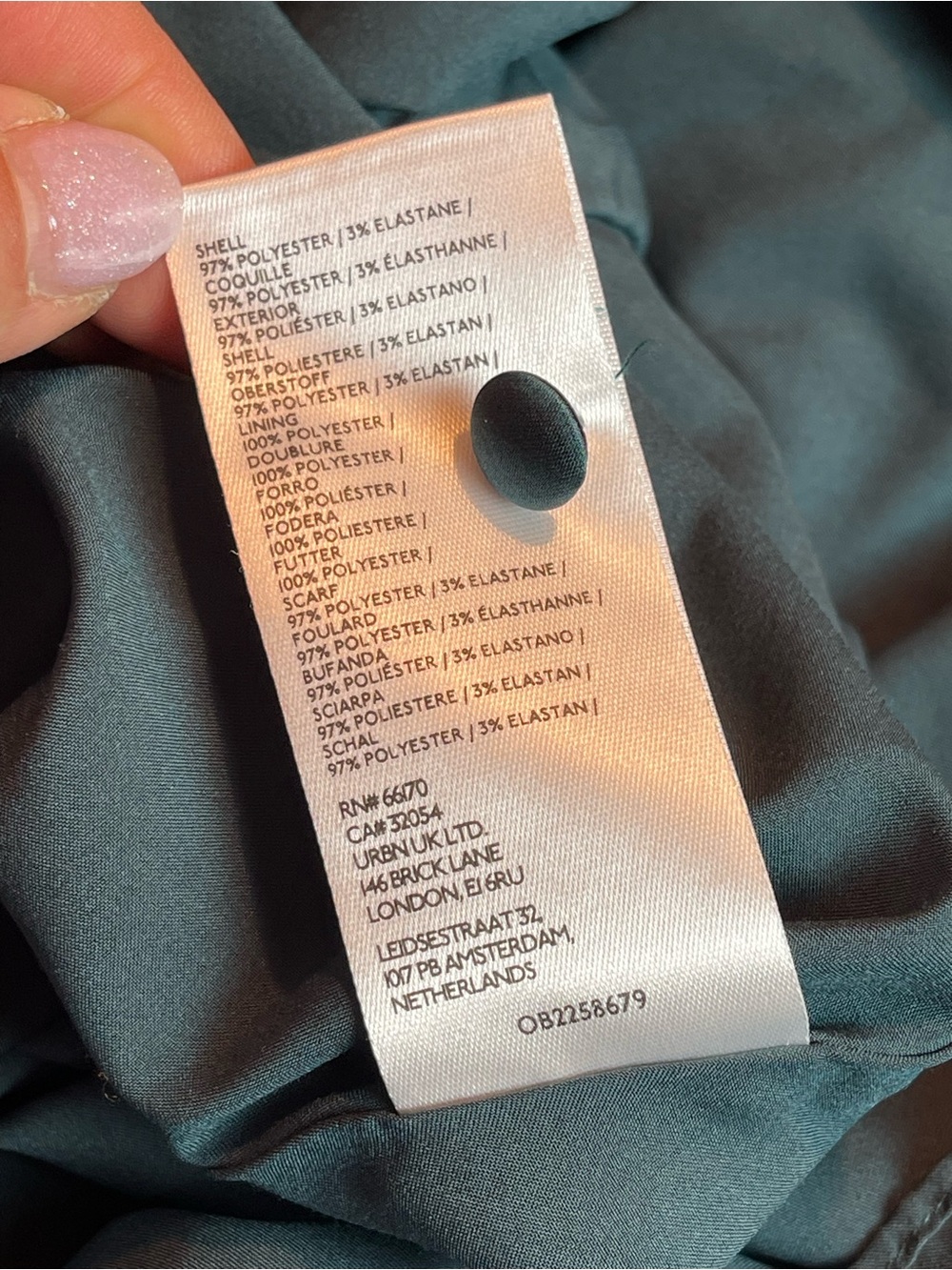 BHLDN One-Shoulder Scarf-Neck Asymmetric Formal Maxi Dress Teal Green Sz M - Picture 16 of 16